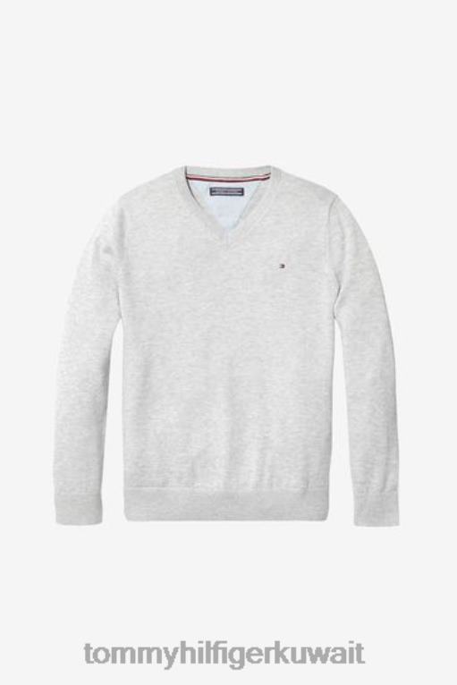 رمادي Tommy Hilfiger الأولاد سترة الرقبة على شكل حرف V 446443017