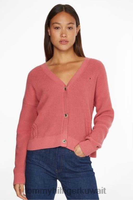 لون القرنفل Tommy Hilfiger سترة هايانا برقبة على شكل حرف V 446443404