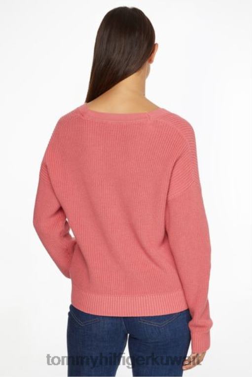 لون القرنفل Tommy Hilfiger سترة هايانا برقبة على شكل حرف V 446443404