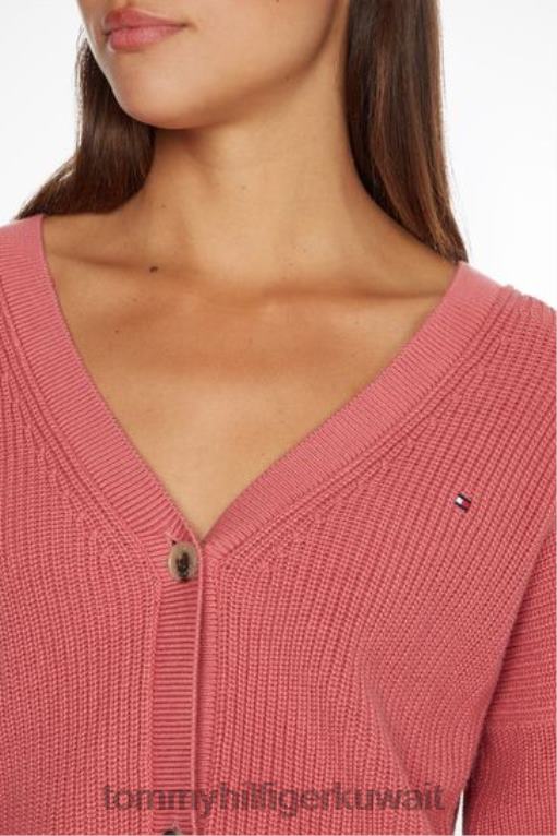 لون القرنفل Tommy Hilfiger سترة هايانا برقبة على شكل حرف V 446443404