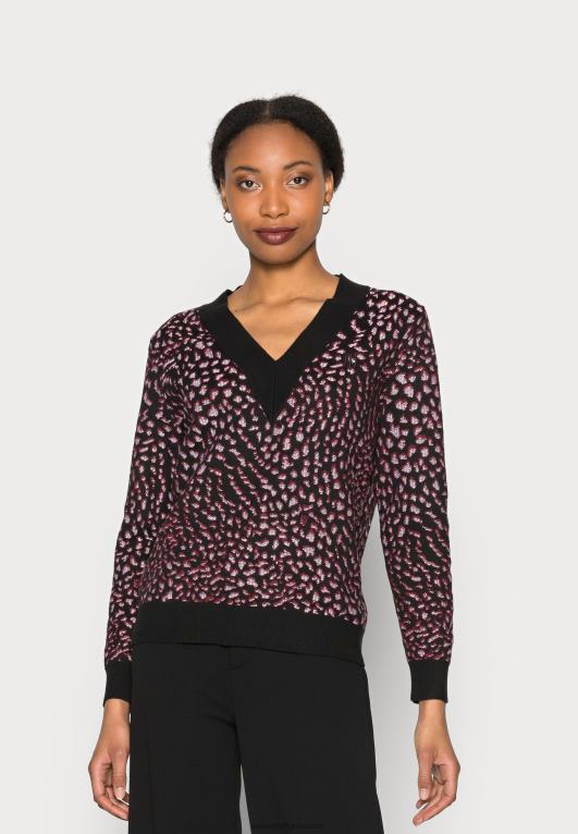 أسود أحمر Tommy Hilfiger سترة على شكل حيوان V-NK باللون الأسود والأحمر 446445571