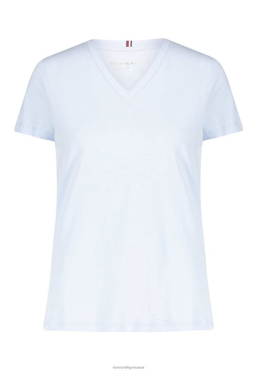 أزرق Tommy Hilfiger تي شيرت أساسي جديد Vneck 446448060