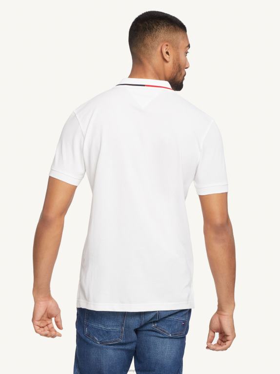 أبيض Tommy Hilfiger بولو بياقة جاكار من WCC 446441115