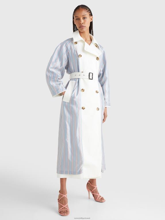 عاج Tommy Hilfiger معطف واق من المطر مخطط ذو وجهين من West Coast Prep 446441993