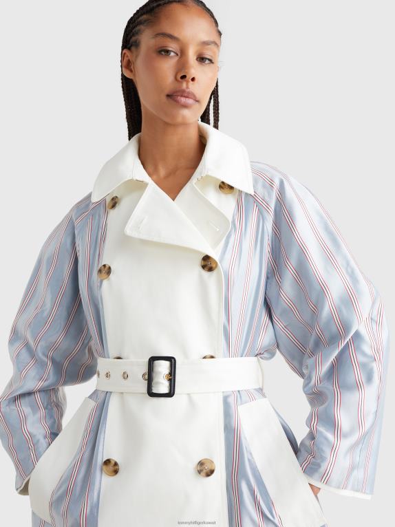 عاج Tommy Hilfiger معطف واق من المطر مخطط ذو وجهين من West Coast Prep 446441993