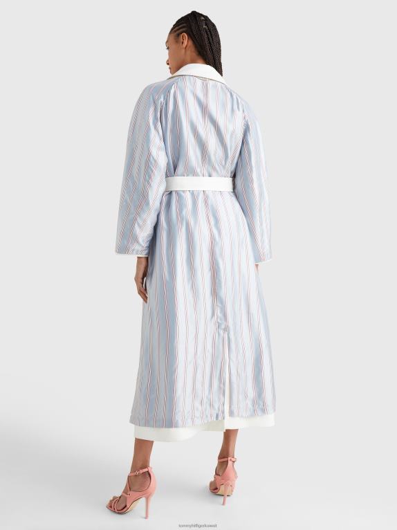 عاج Tommy Hilfiger معطف واق من المطر مخطط ذو وجهين من West Coast Prep 446441993