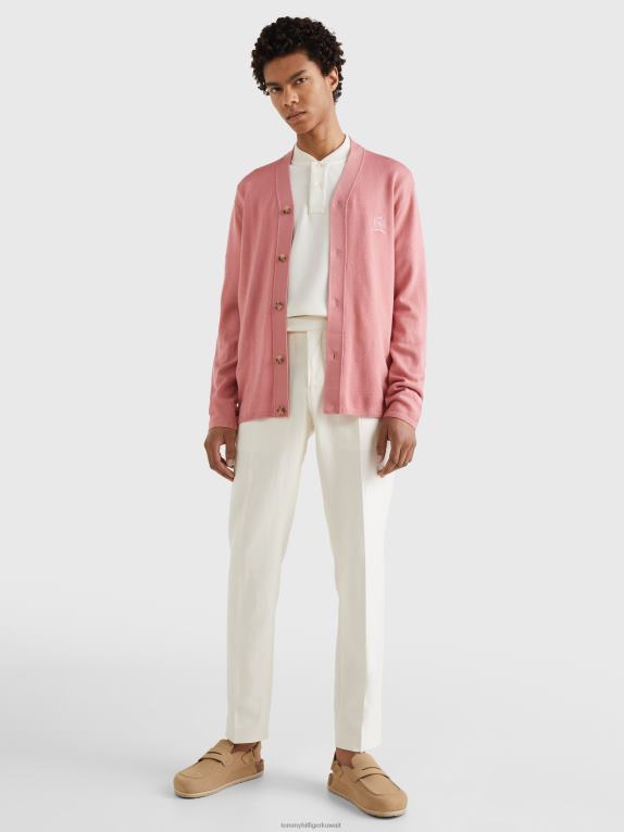 لون الكرز Tommy Hilfiger سترة من الصوف والحرير المحبوك من West Coast Prep 44644700