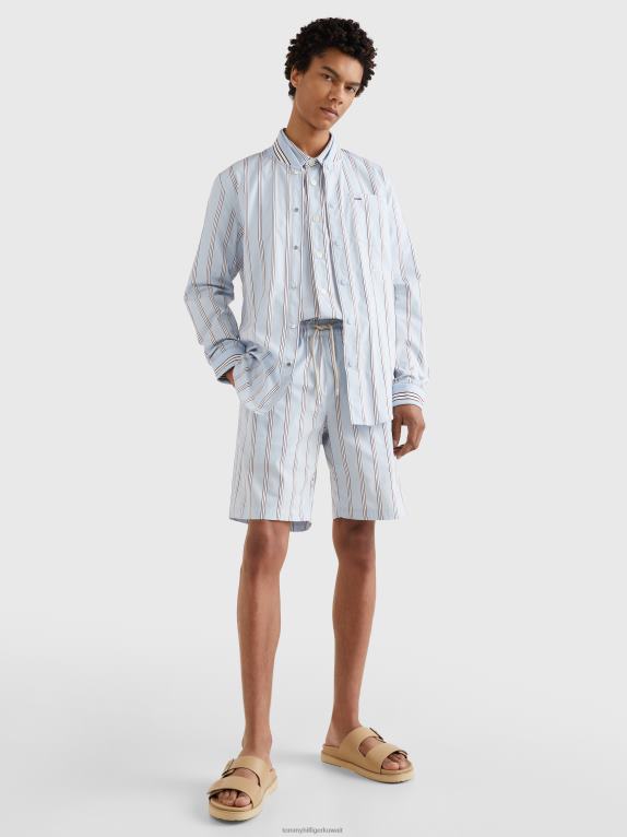 متعدد Tommy Hilfiger قميص مخطط بياقة بيسبول من West Coast Prep Crest 446441235