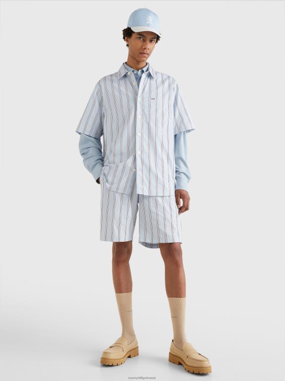 متعدد Tommy Hilfiger قميص West Coast Prep Crest مخطط بأكمام قصيرة 446441256