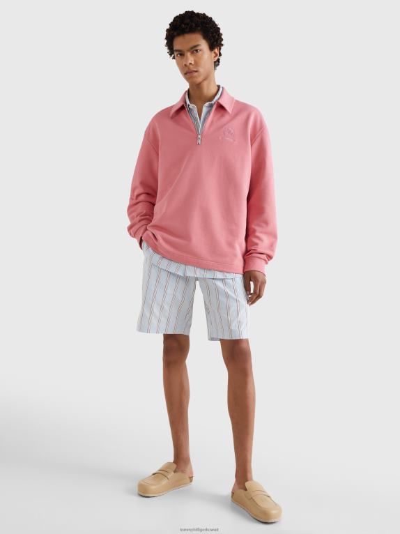 لون الكرز Tommy Hilfiger سويت شيرت West Coast Prep Crest بنصف سحاب 44644665