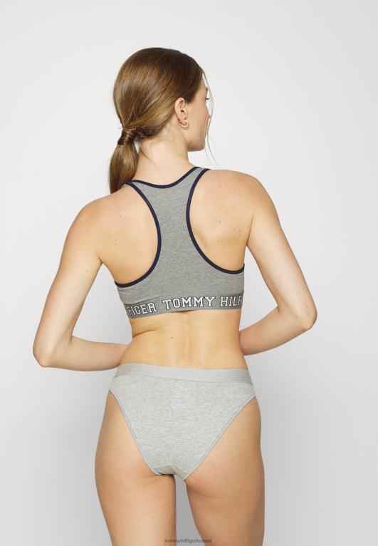 هيذر رمادي متوسط Tommy Hilfiger مثلث الدوري bralette بوستير 446448938