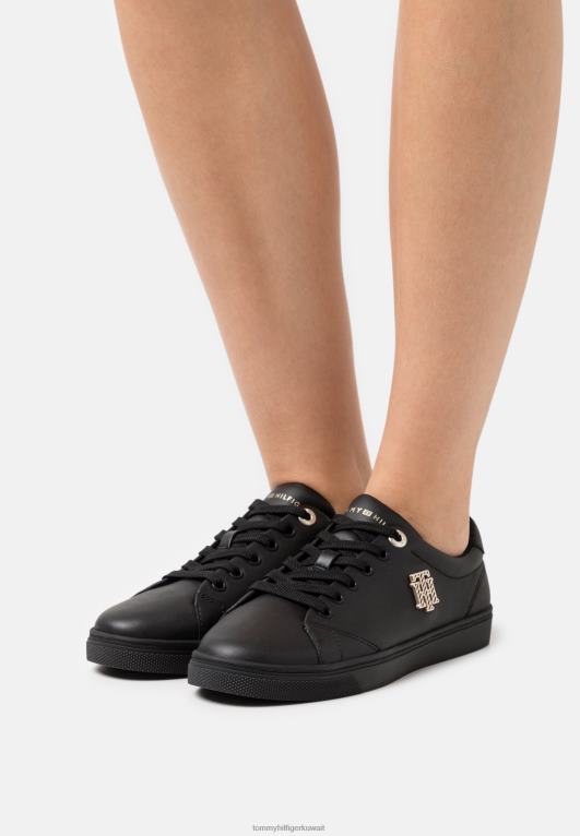 أسود Tommy Hilfiger المدربين التطريز cupsole 446444493
