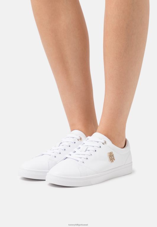 أبيض Tommy Hilfiger المدربين التطريز cupsole 446447216