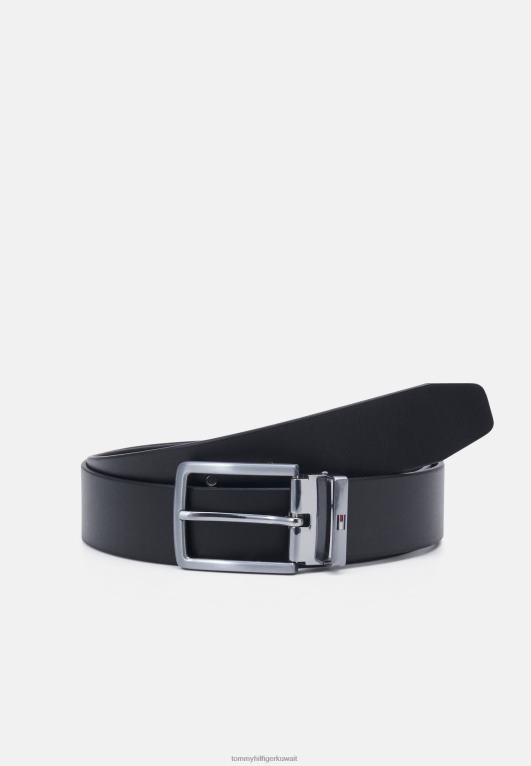 أسود Tommy Hilfiger حزام مشبك مزدوج giftbox مجموعة حزام الأعمال 446444898