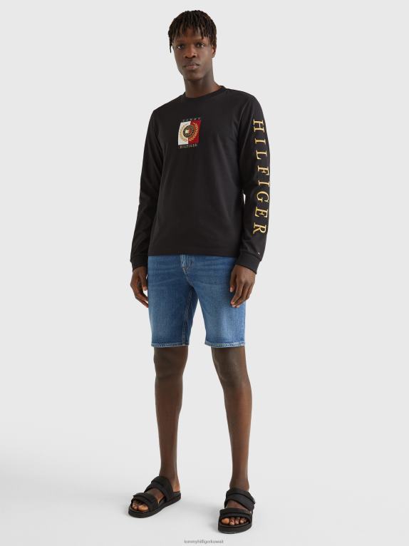 أسود Tommy Hilfiger im أيقونة تي شيرت طويل الأكمام 446441640