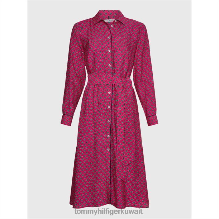 أرجواني Tommy Hilfiger فستان قميص فيس فولارد ls 4464419650