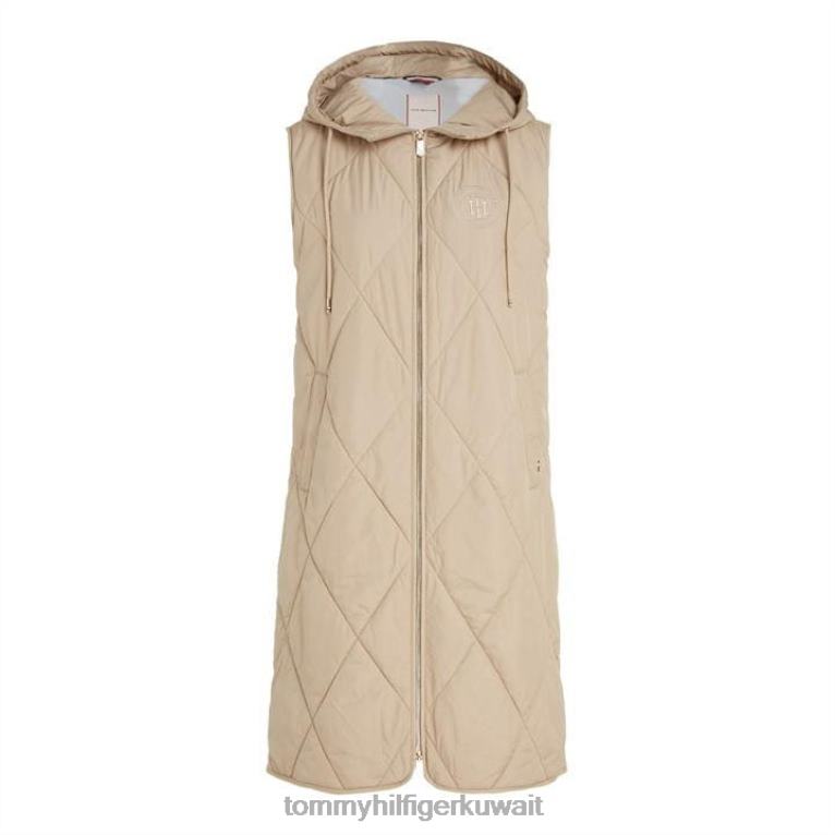 البيج ايغ Tommy Hilfiger سترة طويلة مبطنة من تصميم lw sorona 4464420994