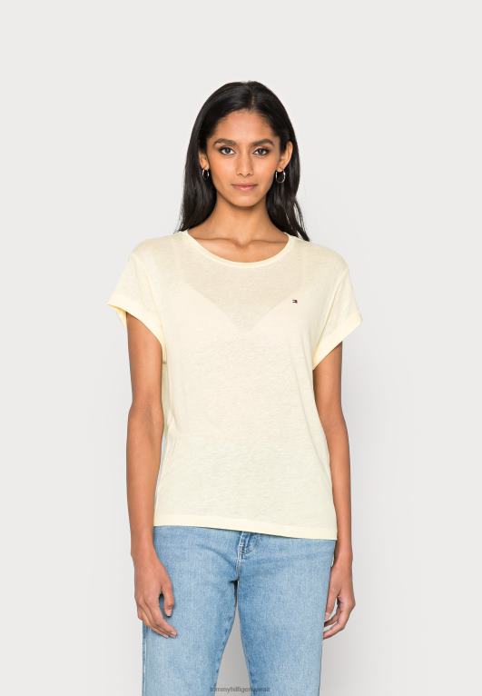 خلطة ليمون Tommy Hilfiger تيشيرت بطبعة rlx c-nk ss 446444666