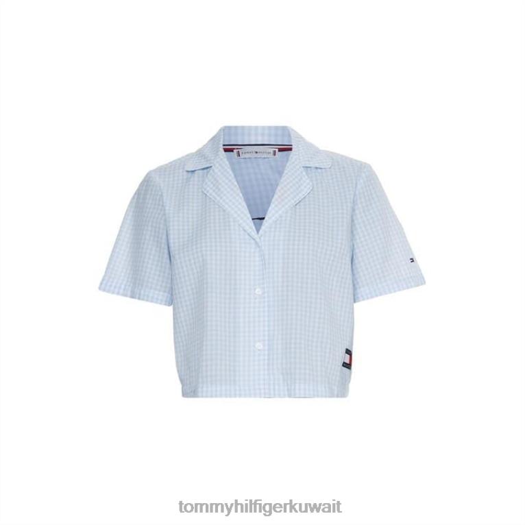 أزرق Tommy Hilfiger قميص ss pj القماش القطني 4464420476