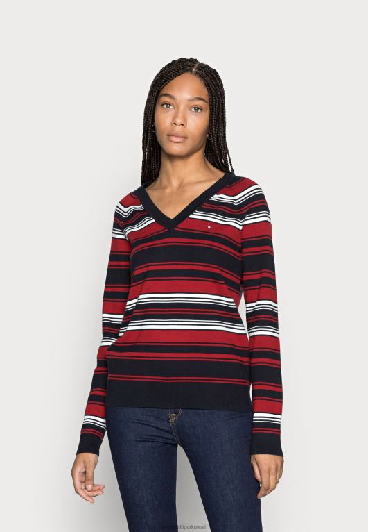 متعدد إكرو روج دي سكاي Tommy Hilfiger سترة البلوز vneck 446447481