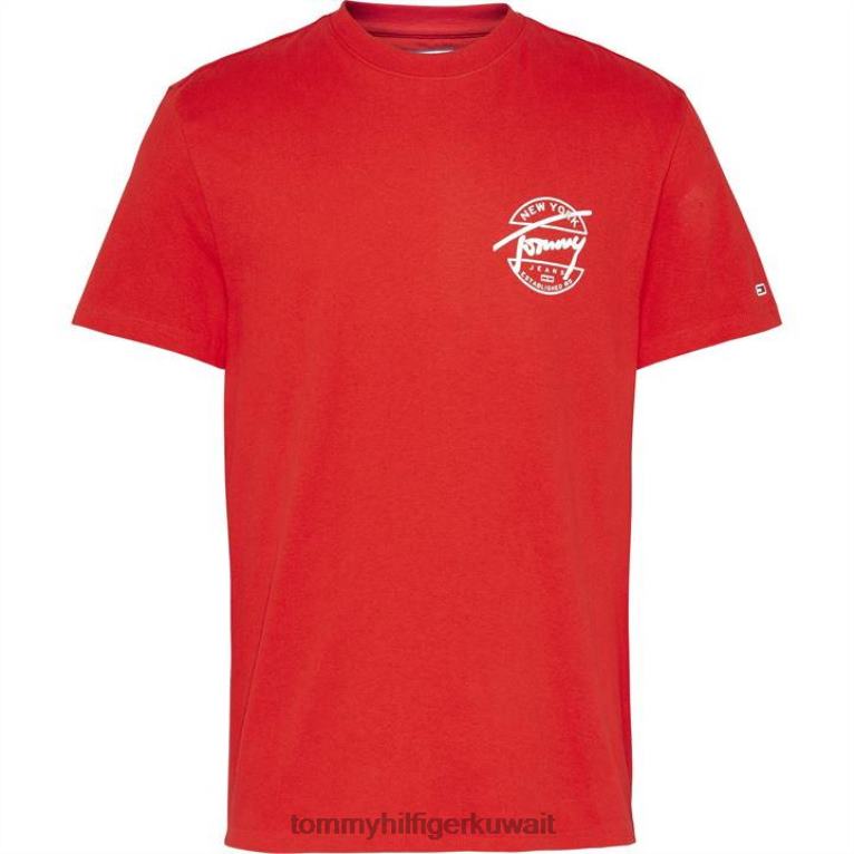 Xnl كريم عميق Tommy Hilfiger تي شيرت بشعار خلفي مستدير 4464420509