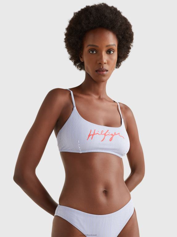 شريط إيثاكا الأزرق Tommy Hilfiger قطعة بيكيني علوية بشعار الماركة 446442667