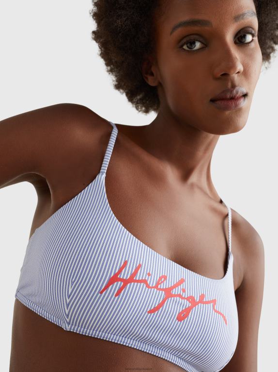 شريط إيثاكا الأزرق Tommy Hilfiger قطعة بيكيني علوية بشعار الماركة 446442667