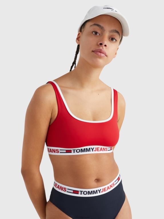 الأحمر الأساسي Tommy Hilfiger حمالة صدر بيكيني بتفاصيل مقصوصة 446442695