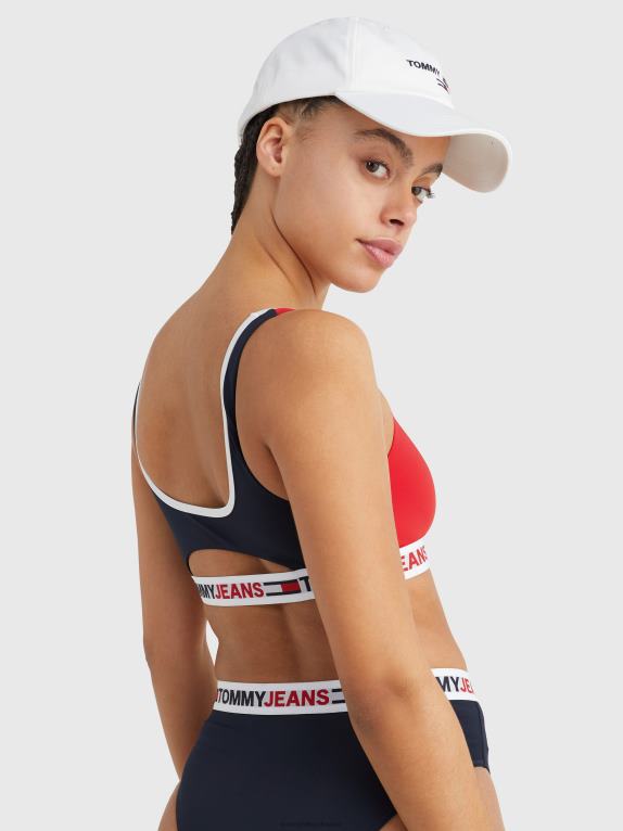 الأحمر الأساسي Tommy Hilfiger حمالة صدر بيكيني بتفاصيل مقصوصة 446442695