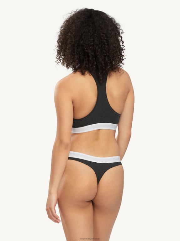 أسود / هيذر Tommy Hilfiger حمالة صدر برقبة واسعة من Racerback 446442239