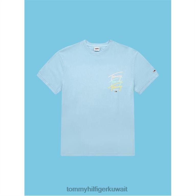 مسحوق أزرق c1t Tommy Hilfiger تكرار النص تي شيرت 4464420162