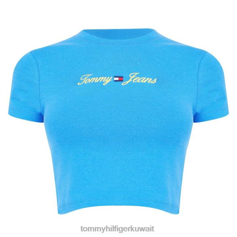 أكوا c4p Tommy Hilfiger تي شيرت بشعار خطي مغسول بالحمض 4464420110