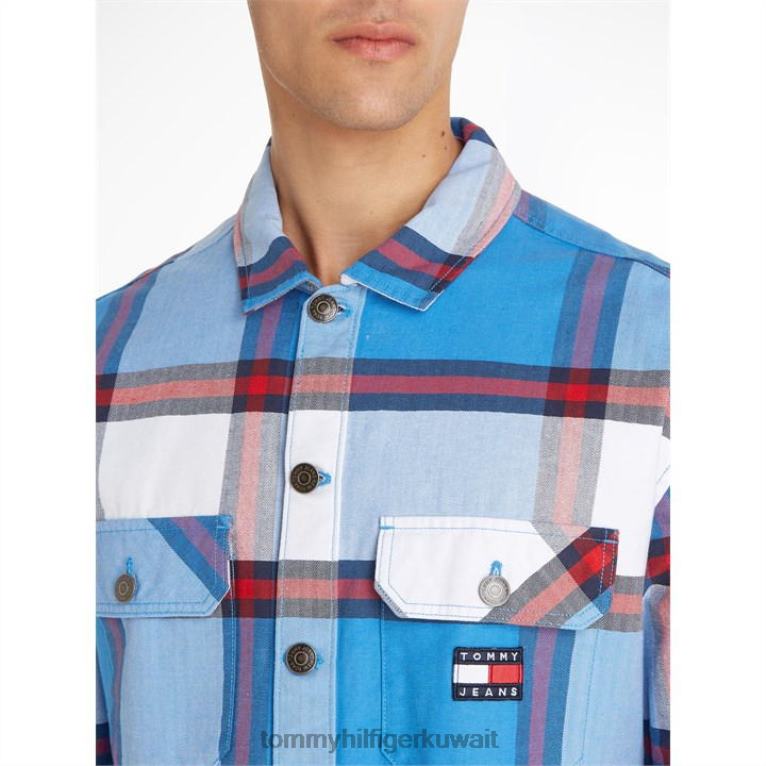 الكوبالت c65 Tommy Hilfiger تي جي إم قميص كاجوال بمربعات 4464420985
