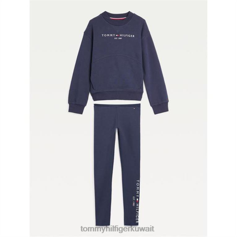 البحرية c87 Tommy Hilfiger مجموعة سترة أساسية للفتيات ومجموعة يغطي الرجل 4464419856