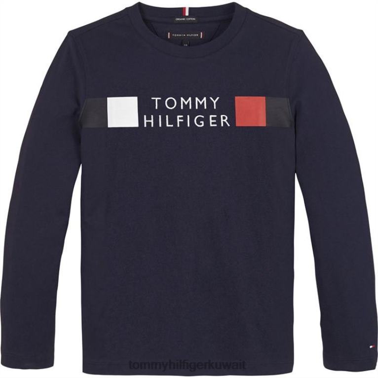 c87 توينافي Tommy Hilfiger تيشيرت عالمي بأكمام طويلة للأولاد الصغار 4464420408