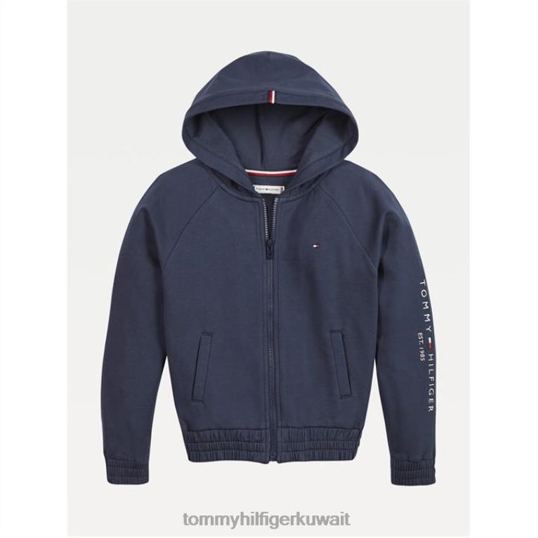 c87 توينافي Tommy Hilfiger سحاب أساسي من خلال هوديي للفتيات الصغيرات 4464420463