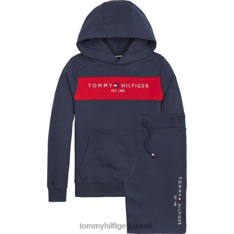 البحرية c87 Tommy Hilfiger مجموعة قصيرة من الألوان الأساسية 4464420839