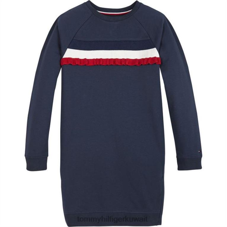 c87 توينافي Tommy Hilfiger فستان صغير مكشكش للصغار 4464420942