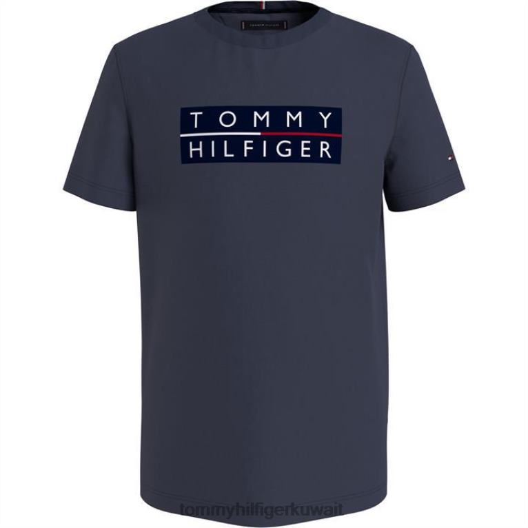 c87 تونافي Tommy Hilfiger تي شيرت بشعار بأكمام قصيرة للأولاد الرضع 4464420944