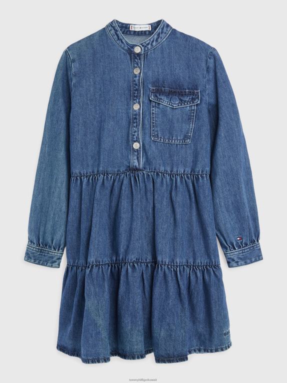 com.hempmedium Tommy Hilfiger فستان جينز للفتيات من سن 8 إلى 16 عامًا 44644395