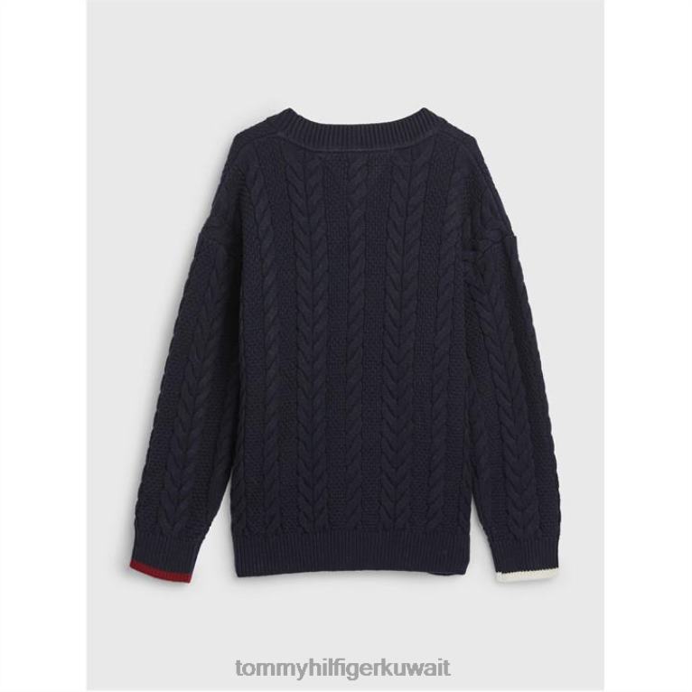سماء الصحراء dw5 Tommy Hilfiger سترة الكابل الأساسية 4464420946
