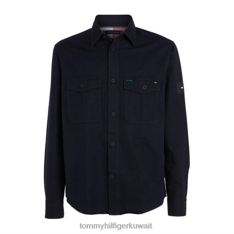 سماء الصحراء dw5 Tommy Hilfiger قميص من القطن والكتان 4464420968