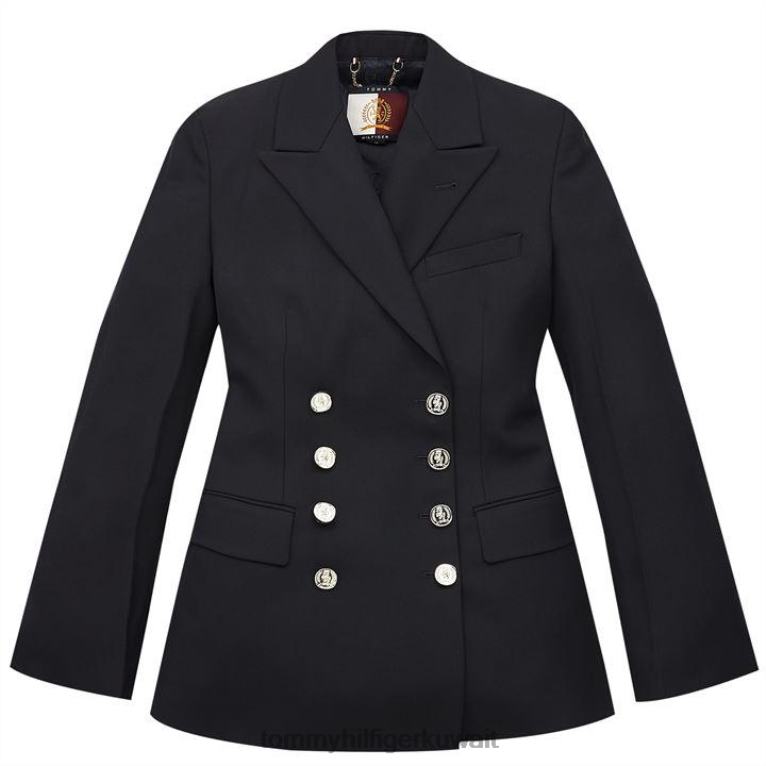 ييل البحرية dy4 Tommy Hilfiger أيقونة سترة مزدوجة الصدر 4464420717