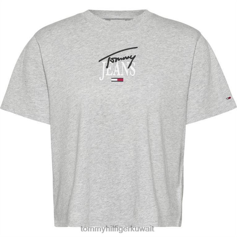 لتر رمادي htr p01 Tommy Hilfiger تيشيرت نسائي بشعار أساسي من تومي جينز 4464420038
