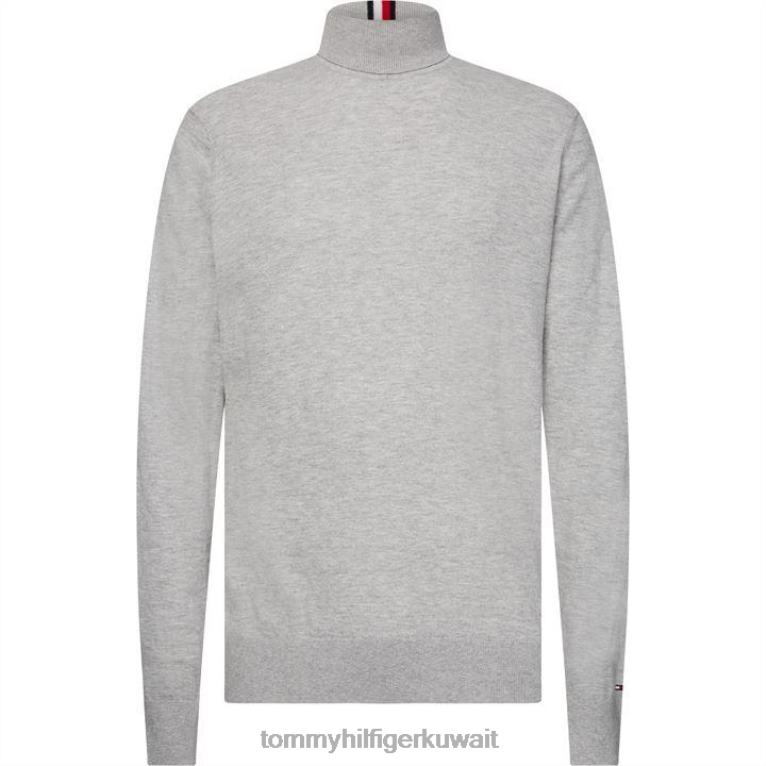 p9v hthrgrey Tommy Hilfiger كنزة برقبة مطوية على شكل أيقونة 4464420085