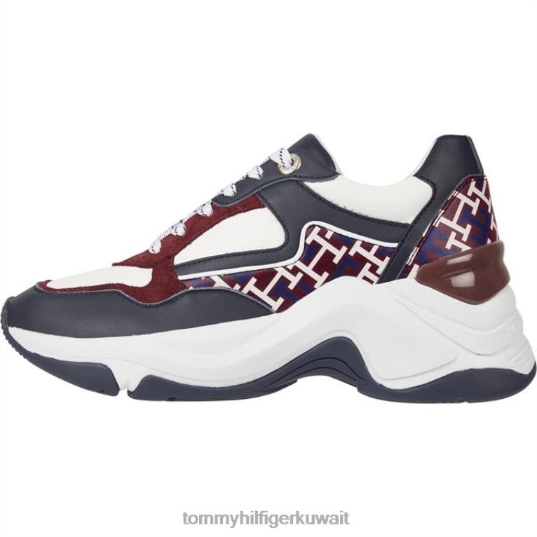 rwb أحادية Tommy Hilfiger حذاء رياضة مكتنزة حرف واحد فقط 4464420912
