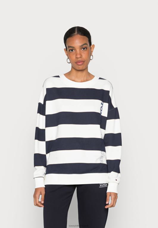 sky/ecru Tommy Hilfiger الرجبي البلوز الرقبة المفتوحة 446444096