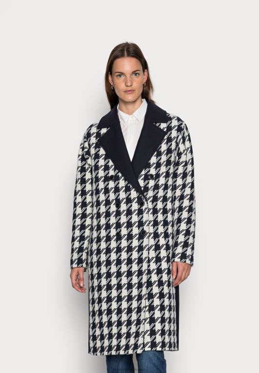 sky/ecru Tommy Hilfiger مزيج معطف houndstooth معطف كلاسيكي 446446088