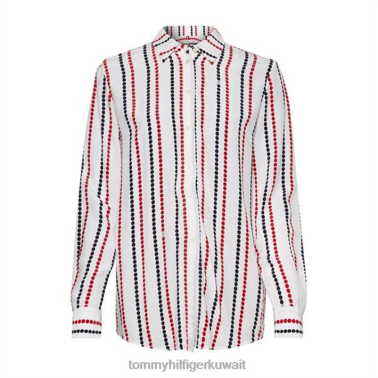 رقصة البولكا نقطة stp Tommy Hilfiger بلوزة مخططة من الفيسكوز 4464419827