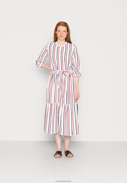 نقطة البولكا stp/أرضية بيضاء Tommy Hilfiger فستان قميص ميدي فستان اليوم 446447308